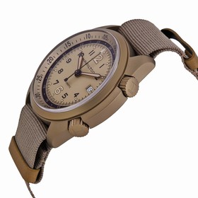 Hamilton Khaki Aviation Pilot Pioneer Automatic Beige Dial Dark Green Nato Men's Watch H80435895
