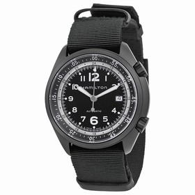 Hamilton Khaki Aviation Pilot Pioneer Automatic Black Dial Black NATO Canvas Men's Watch H80485835