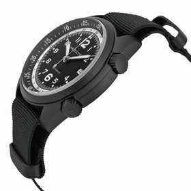 Hamilton Khaki Aviation Pilot Pioneer Automatic Black Dial Black NATO Canvas Men's Watch H80485835