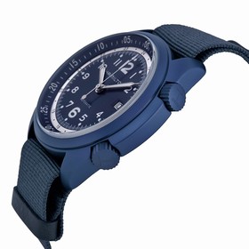 Hamilton Khaki Aviation Pilot Pioneer Automatic Blue Dial Blue NATO Fabric Men's Watch H80495845