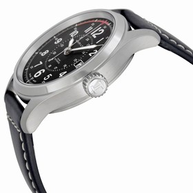 Hamilton Khaki Field Automatic Black Dial Black Leather Men's Watch H70595733