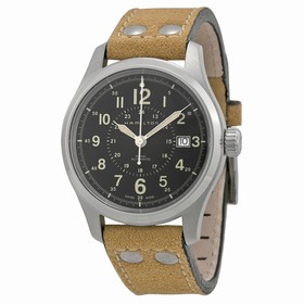 Hamilton Khaki Field Automatic Black Dial Brown Leather Men's Watch H70595593