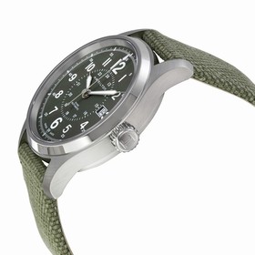 Hamilton Khaki Field Automatic Grey Dial Olive Green Canvas Men's Watch H70595963
