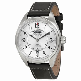 Hamilton Khaki Field Mechanical Silver Dial Black Leather Men's Watch H70505753