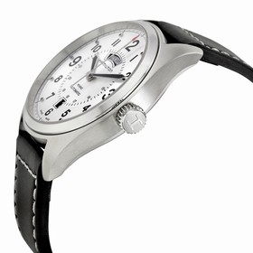 Hamilton Khaki Field Mechanical Silver Dial Black Leather Men's Watch H70505753