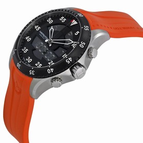 Hamilton Khaki Flight Timer Dual Display Chronograph Black Dial Orange Rubber Men's Watch H64554431