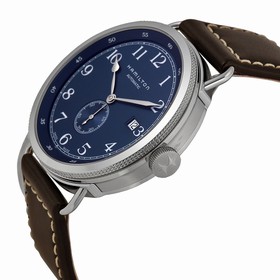 Hamilton Khaki Navy Pioneer Automatic Navy Dial Brown Leather Men's Watch H78455543