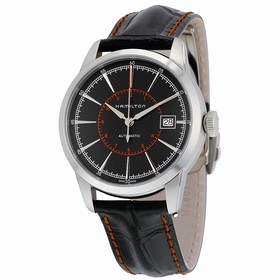 Hamilton Railroad Black Dial Black Leather Men's Watch H40555731