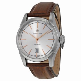 Hamilton Spirit of Liberty Automatic Silver Dial Brown Leather Men's Watch H42415551