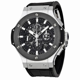 Hublot Big Bang Aero Chronograph Black Skeleton Dial Black Rubber Strap Men's Watch 311-SM-1170-GR