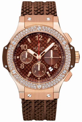 Hublot Big Bang Cappuccino Brown Dial 18kt Rose Gold Brown Rubber Men's Watch 341PC3380RC