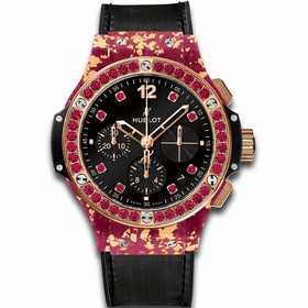 Hublot Big Bang Gold Linen Black Spinel Set Dial Limited Edition Ladies Watch 341.XP.1280.NR.1213