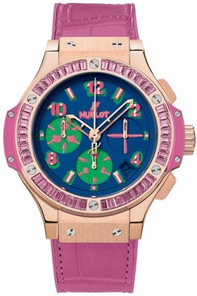 Hublot Big Bang Pop Art Yellow Gold Rose Pink Leather Men's Watch 341.VP.5199.LR.1933.POP14