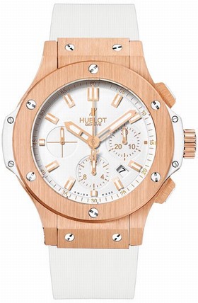 Hublot Big Bang White Dial 18kt Rose Gold Case Chronograph Men's Watch 301-PE-2180-RW