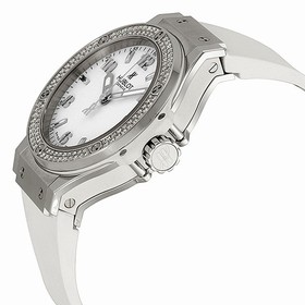 Hublot Big Bang White Dial Diamond Bezel White Rubber Unisex Watch 361.SE.2010.RW.1104