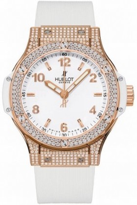 Hublot Big Bang White Dial Diamonds Rubber Unisex Watch 361.PE.2010.RW.1704