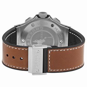 Hublot Chukker Bang Black Dial Titanium Brown Leather Men's Watch 317NM1137VR