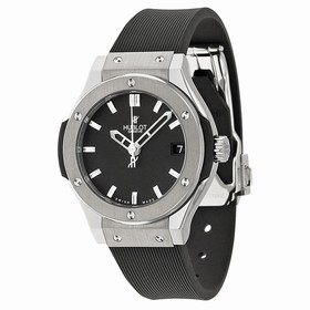 Hublot Classic Fusion Black Dial Black Rubber Ladies Watch 581.NX.1170.RX
