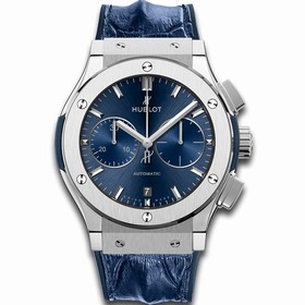 Hublot Classic Fusion Blue Sunray Dial Chronograph Titanium Men's Watch 521.NX.7170.HR