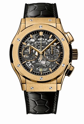 Hublot Classic Fusion Pele Skeleton Dial Black Leather Band Automatic Men's Watch 525.VX.0179.VR.PEL14
