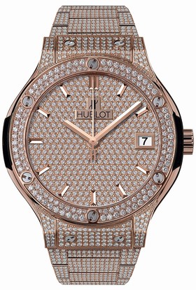 Hublot Classic Fusion Rose Gold Diamond Pave Dial Men's Watch 565.OX.9010.OX.3704