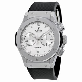 Hublot Classic Fusion Silver Dial Chronograph Black Rubber Men's Watch 521.NX.2610.RX