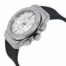Hublot Classic Fusion Silver Dial Chronograph Black Rubber Men's Watch 521.NX.2610.RX
