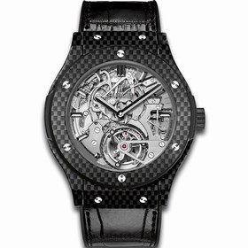Hublot Classic Fusion Tourbillon Cathedral Minute Repeater Skeleton Dial Carbon Fiber Men's Watch 504.QX.0110.LR