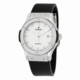 Hublot Classic Fusion White Dial Black Rubber Men's Watch 542NX2611RX