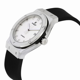 Hublot Classic Fusion White Dial Black Rubber Men's Watch 542NX2611RX