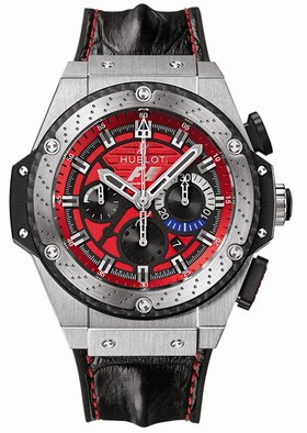 Hublot F1 Austin Red Dial Chronograph Black Leather Men's Watch 703.NQ.8512.HR.FTX12