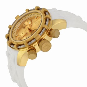 Invicta Bolt Chronograph Champagne Dial White Silicone Men's Watch 16107