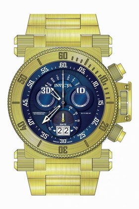 Invicta Coalition Forces Chronograph Blue Dial Gold-plated Men's Watch 17644