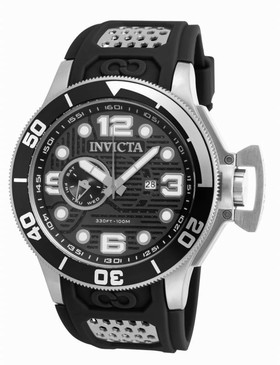 Invicta Corduba Black Dial Black Polyurethane Men's Watch 18831