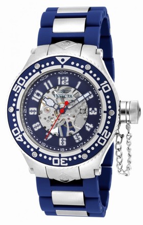 Invicta Corduba Mechanical Blue Skelton Dial Blue Polyurethane Men's Watch 17246