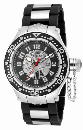 Invicta Corduba Mechanical Skelton Dial Black Polyurethane Men's Watch 17245