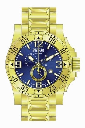 Invicta Excursion Chronograph Blue Dial Gold Ion-plated Men's Watch 15329