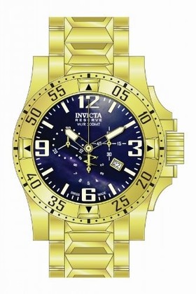 Invicta Excursion Chronograph Blue Dial Gold-plated Men's Watch 80558