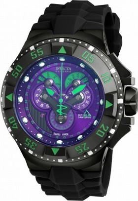 Invicta Excursion Chronograph Purple Dial Black Polyurethane Men's Watch 18563