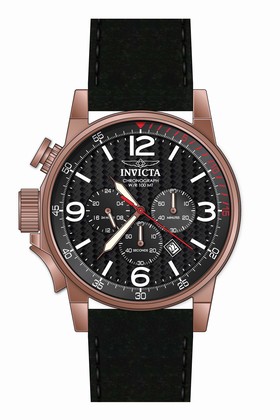 Invicta I-Force Chronograph Black Dial Black Leather Men's Watch 20138