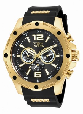 Invicta I-Force Multi-Function Black Dial Black Polyurethane Men's Watch 19658
