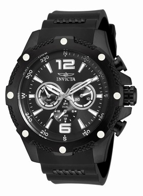 Invicta I-Force Multi-Function Black Dial Black Polyurethane Men's Watch 19662