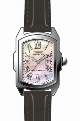 Invicta Lupah Mother of Pearl Dial Black Leather Ladies Watch 20456