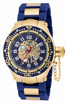 Invicta Mechanical Corduba Blue Skeleton Blue Polyurethane Men's Watch 17247