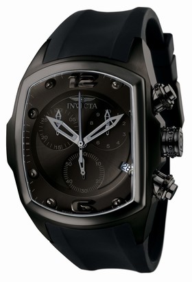 Invicta Men's Lupah Chronograph Black Dial Black Ion-plated Black Rubber Watch 6724