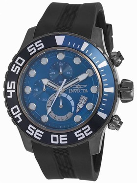 Invicta Pro Diver Chronograph Blue Dial Black Polyurethane Men's Watch 19248