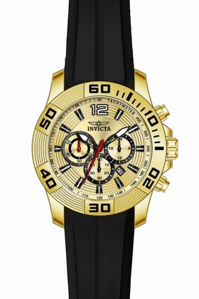 Invicta Pro Diver Chronograph Champagne Dial Black Silicone Men's Watch 20302