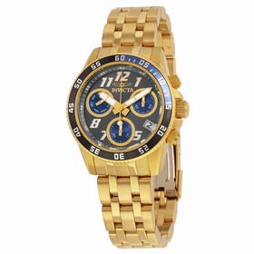 Invicta Pro Diver Chronograph Charcoal Dial 18kt Gold-plated Men's Watch 19192
