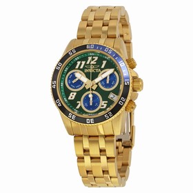 Invicta Pro Diver Chronograph Green Dial 18kt Gold-plated Men's Watch 19194