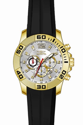 Invicta Pro Diver Chronograph Silver Dial Black Silicone Men's Watch 20301